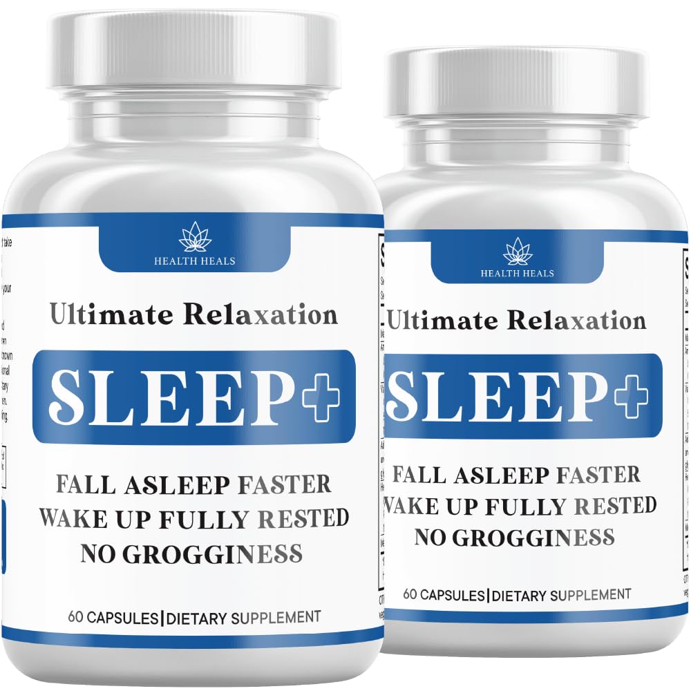 Avslappende søvnhjelp, naturlig ikke-habit forming, søvntilskudd utviklet til støtte for lengre og bedre søvn, kamille, magnesium, melatonin, Ashwagandha, GABA, Drug-free (120 Count)
