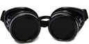 GloFX Stempunk Goggles Tinted - Rave EDM Festival Tilbehør - Gothic Cosplay Welder Goggles - Black Goggles med mørk Tint linser