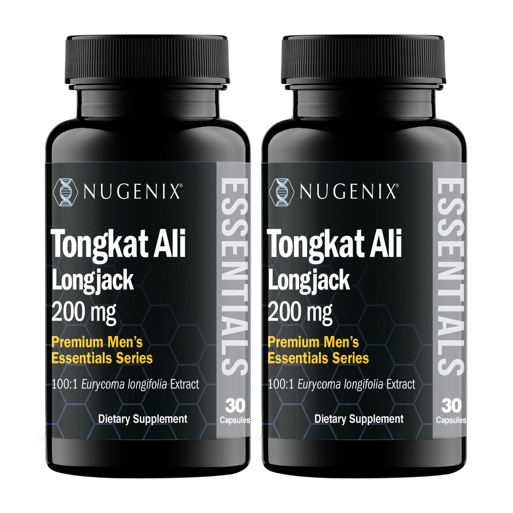 Nugenix Essentials Tongkat Ali for menn, Støtte for menns helse, Longjack Eurycoma Longifolia Extract, 60 Count