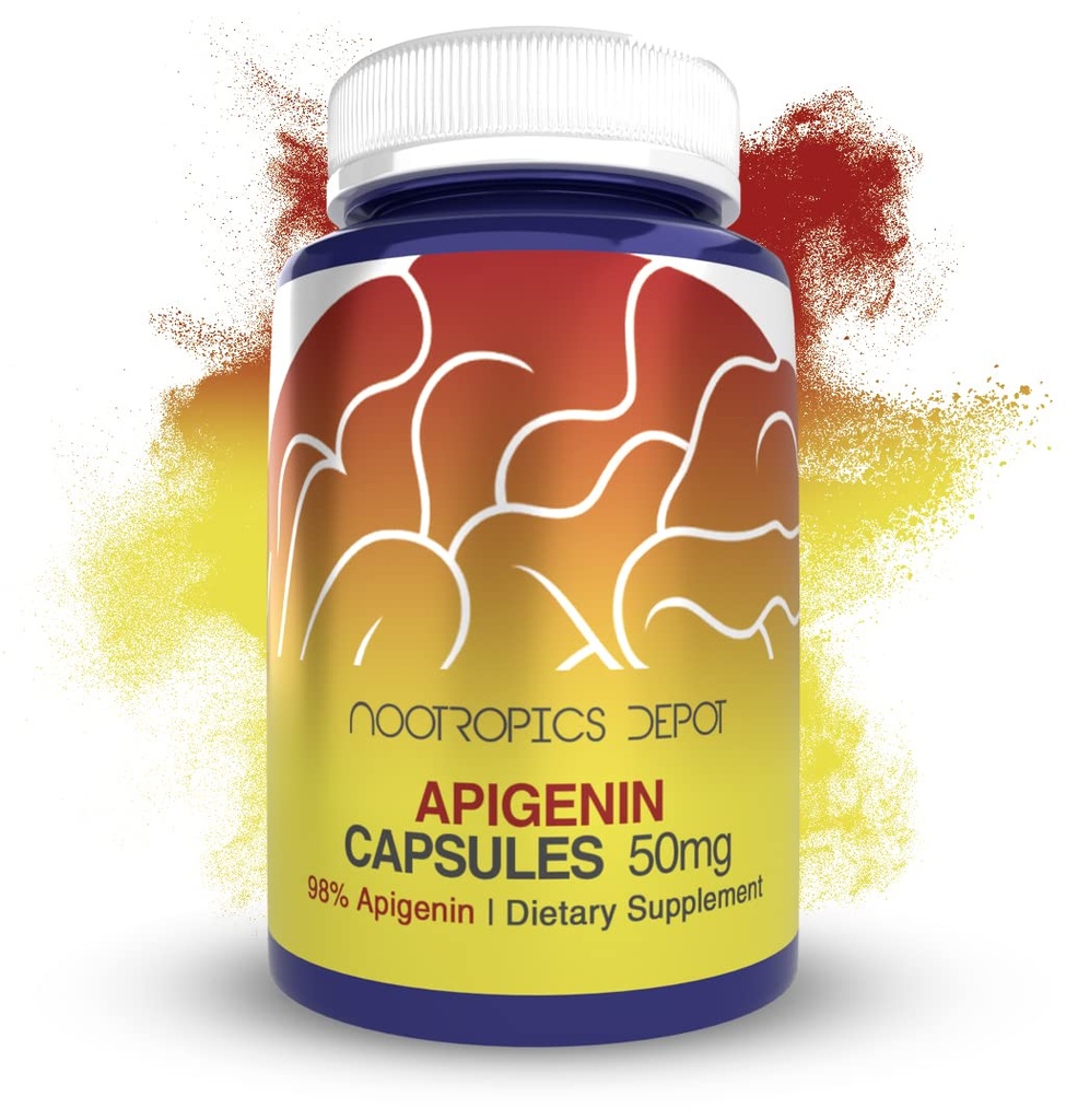 Nootropics Depot Apigenin Kapsler ® 50 mg 180 greve > 98% Apigenin ® støtter avslapping, felles helse og NAD + Nivåer