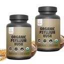 Zealthy Life - Psyllium Husk Capsules, All-Naturlig Psyllium Husk Fiber, Psyllium Husk Capsule for Gut Helse, Ikke-GMO & Glutenfri, 250 Vegan Capsules - Pakke med 2