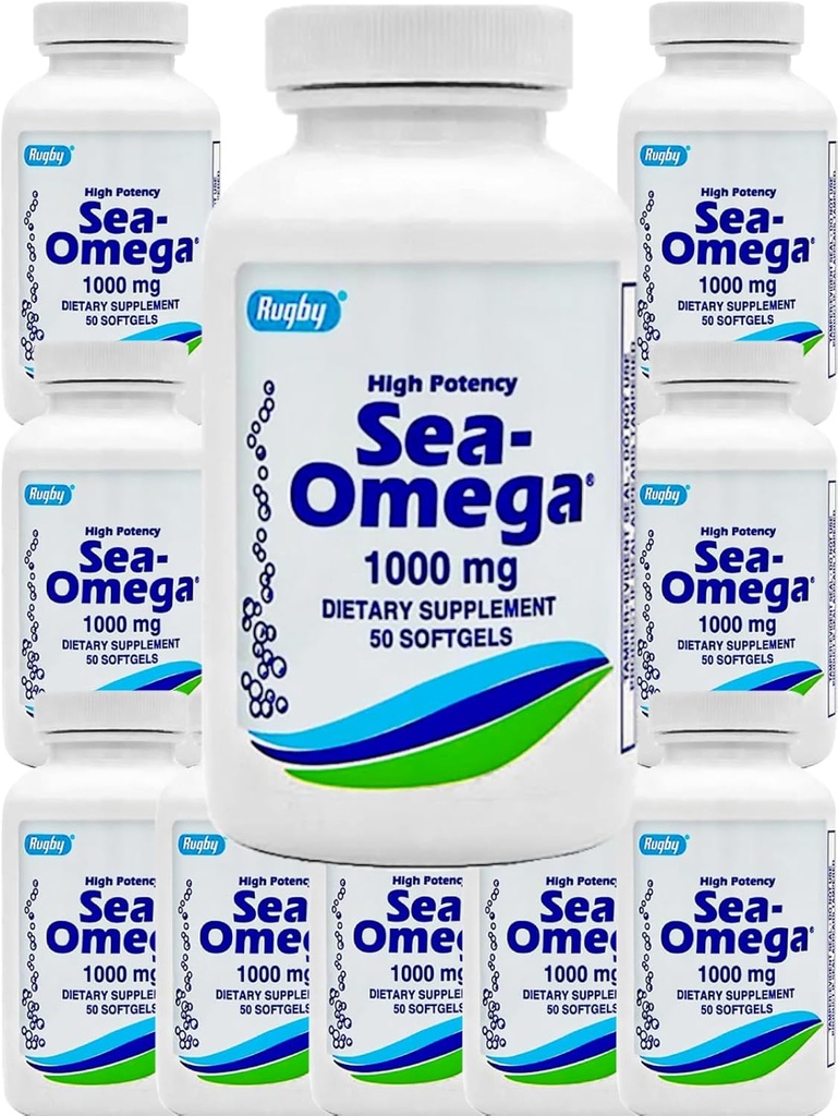 500 Softgels (10 flaske) høy potens Rugby 1000mg naturlig dyp hav Hiccupsless Fish Oil Omega-3 fettsyre (EPA 300mg & DHA 200mg) for menn og kvinner, promotes Helse / Helse / Helse og hjerte helse,Made i USA