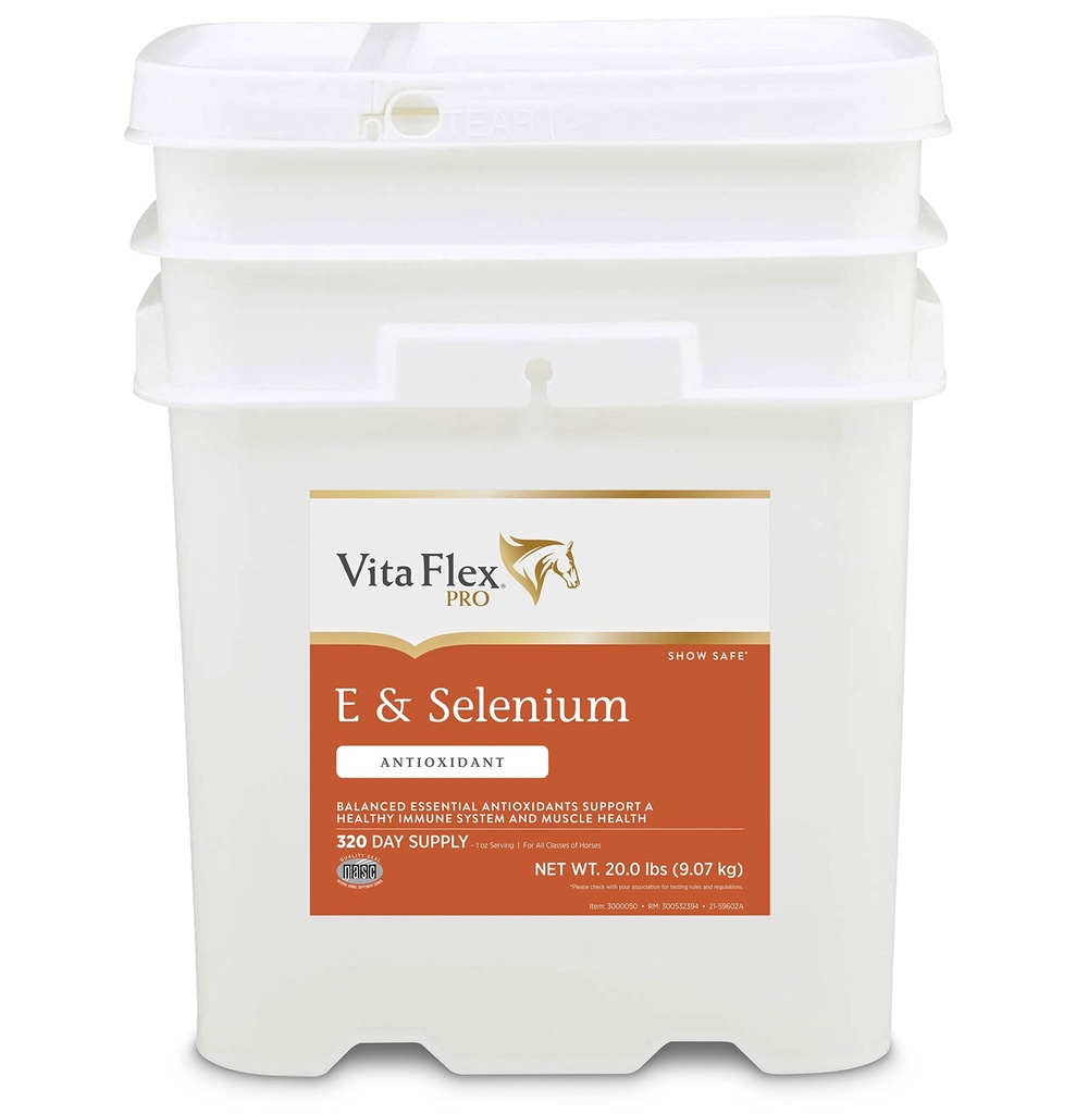 Vita Flex Pro E og hest Selenium Supplement, balansert essensielle antioksidanter, 20 pund, 320-dagers forsyning