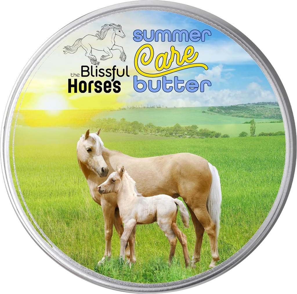 Blissful hester sommerpleie solsmør, gentle hest solkrem, enkel å bruke equine solblokk løsning, må ha hest essensials for hele dagen solbeskyttelse, 4 oz.