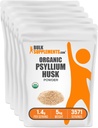BulkSupplements.com Organisk Psyllium Husk pulver - Psyllium Husk pulver til baking, Fiber Supplement - Glutenfri, 1,4 g per servering, 1kg (2,2 lbs) (Pack of 5)