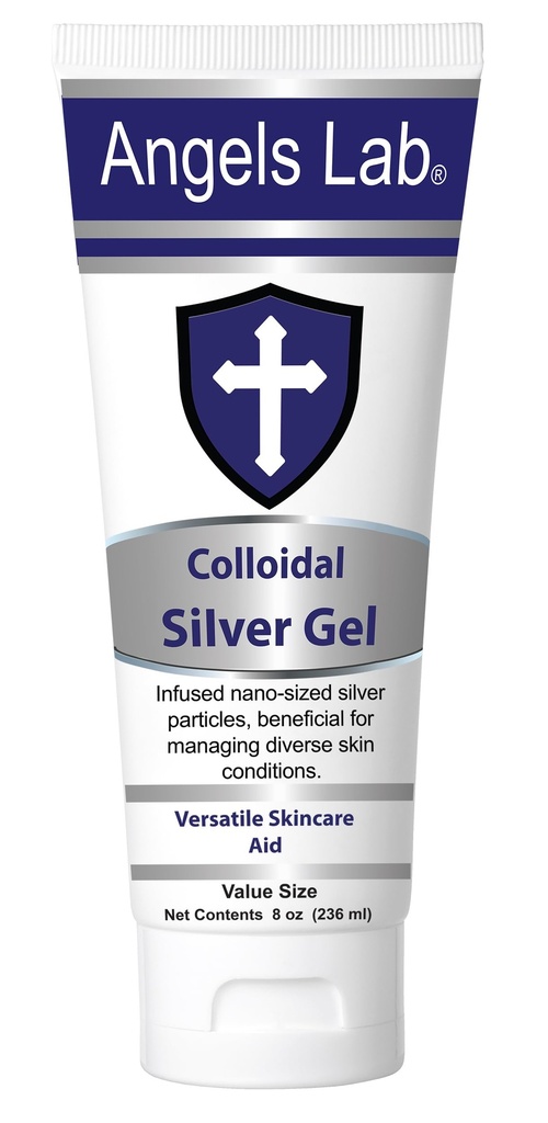 Engels Colloidal Silver Gel Nano Silver Gel sårpleie - Uscented Healing Ointment For Burns, Sunburns & Irritert hud - 8oz Formula