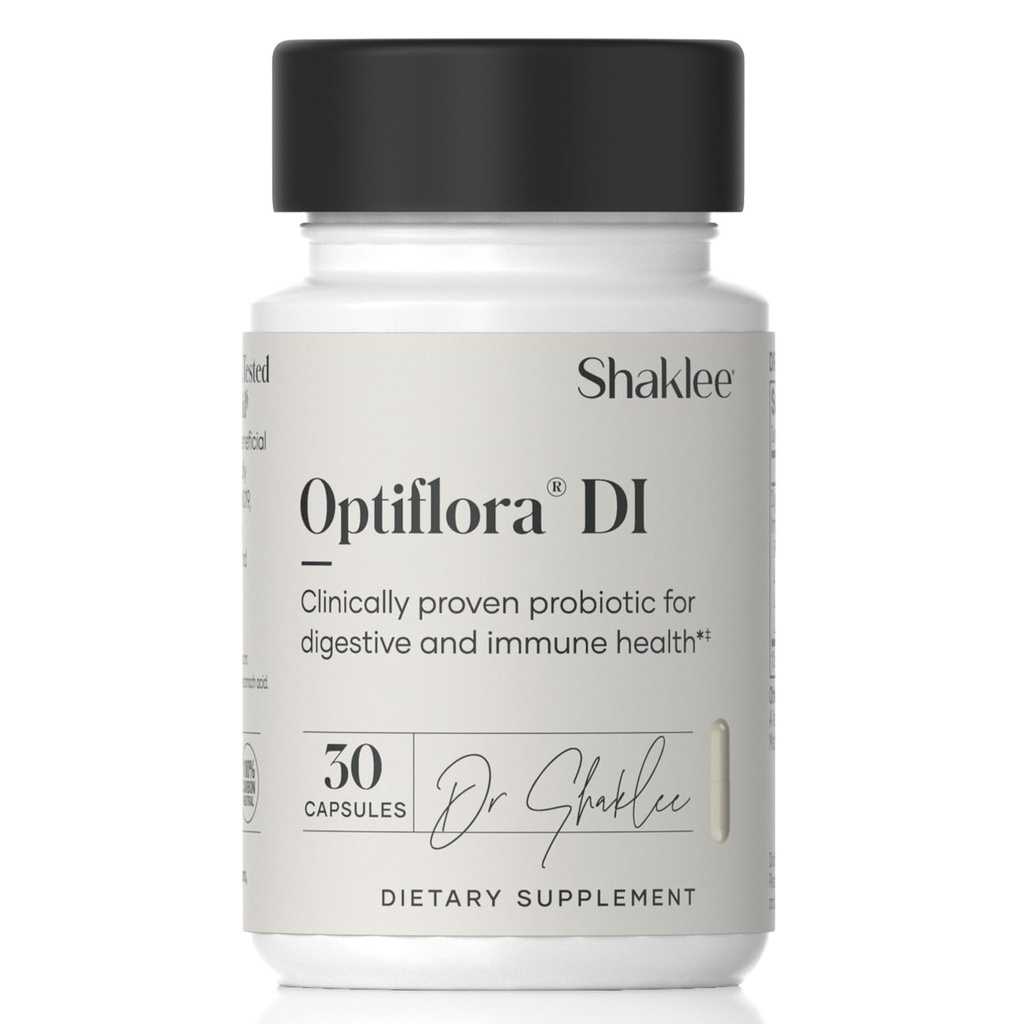Shaklee - Optiflora® DI Probiotic -10 milliarder CFUs - 4 Bakterielle Strains - Bifidobacterium laktis HN019TM - støtter intestinal Flora Balance & Regularity - Gluten, Soya & Dairy Free - 30 Kapsler