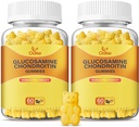 Vegan Glucosamine Chondroitin Gummies, støtte Supplement for voksne menn og kvinner, 1500mg Ekstra styrke Glucosamin med Chondroitin MSM Turmeric Elderberry for helse