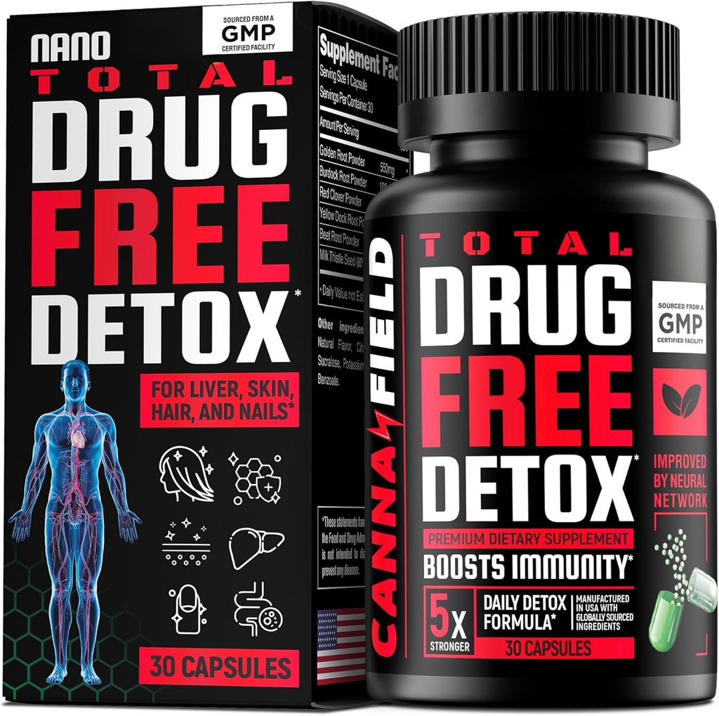 Total Detox og Liver Cleanse - USA Laget - 5-dagers Detox - Natural Toxins Cleaner for hud, hår, negler, Gut - Mega støtte og reparasjon - Natural Herbal Health Formula, Immunstøtte