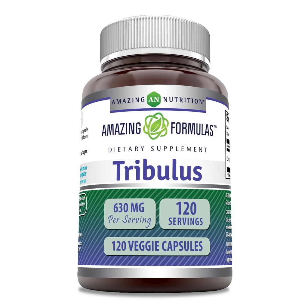 Amazing Formler Organic Tribulus Terrestris Extract Supplement | 630 Mg Per Serving | 120 Veggie Kapsler | Ikke-GMO | Glutenfri | laget i USA