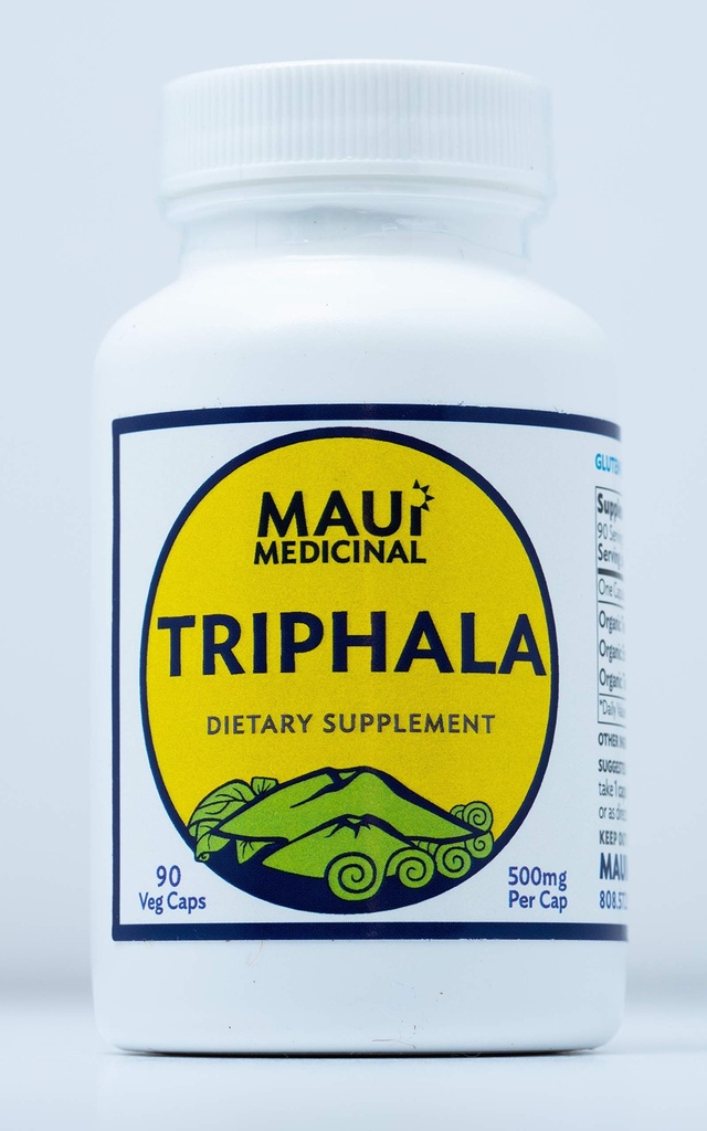 TRIPHALA 90 Veggie Capsules - 500mg per kapsel Organic Herbal Formula
