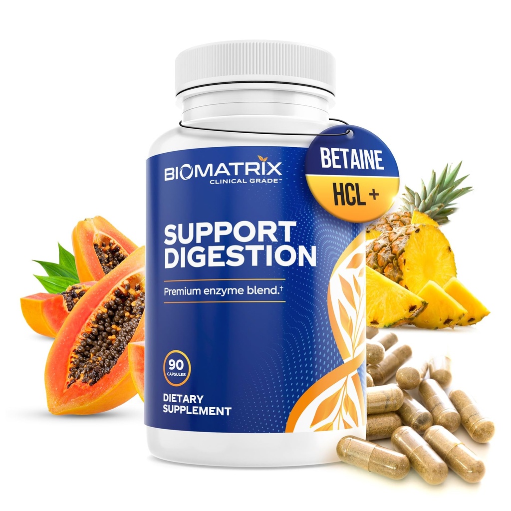 Digestive Enzymer Supplement (90 kapsler) Støtte digestion - med renset Bile, Pancreatin, Plante Enzymer, Ox Bile, Betaine HCL, støtte digestion av fett karbohydrater og proteiner