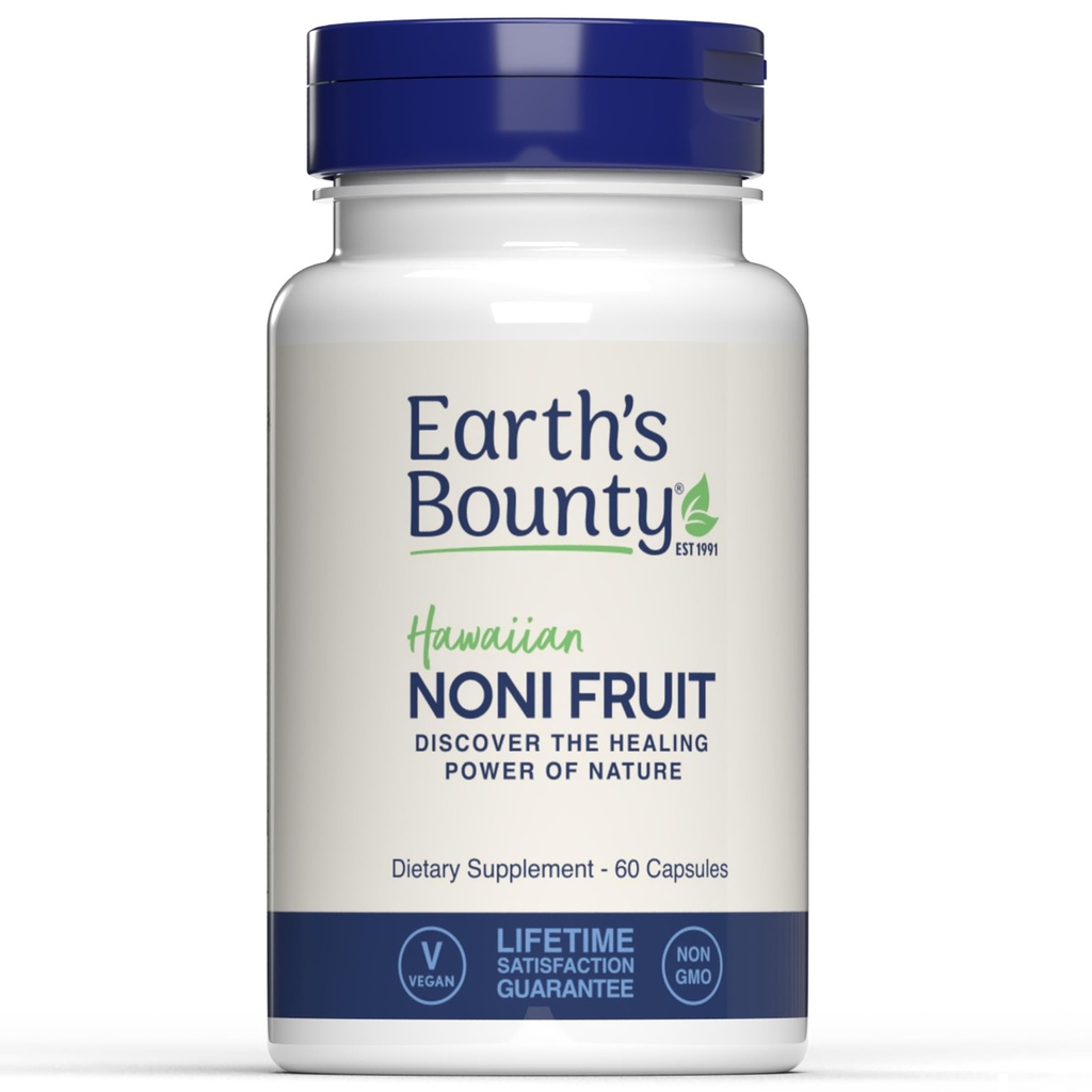 Jordas Bounty Hawaiian Noni Fruit Capsules - 60 Veggie Caps - Sunn Immune System & Joint Helse Support - 100% Naturlig og ren Noni - Vegetarisk