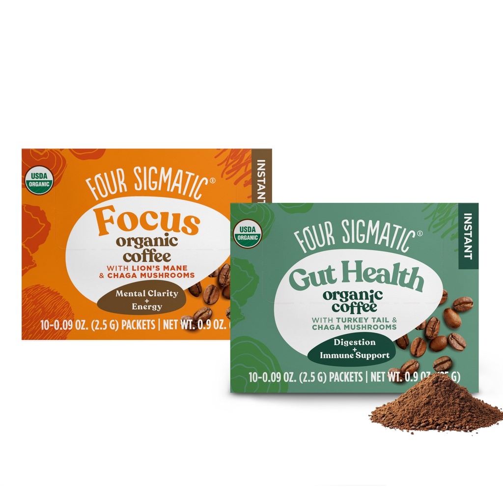 Fire Sigmatic Mushroom kaffemiks pakke med 2 - Lion's Mane og Chaga & Cordyceps og Chaga