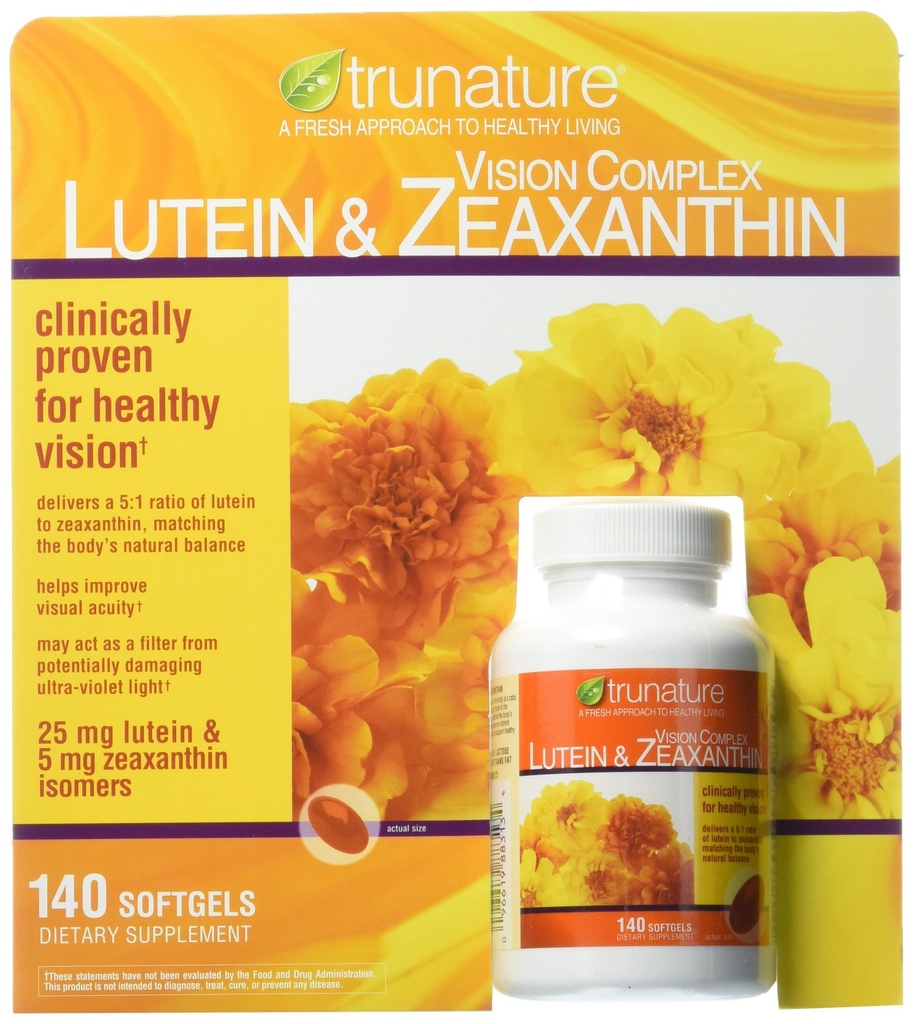 TruNature Vision Softgels Complex Lutein og Zeaxanthin Supplement, 140 greve