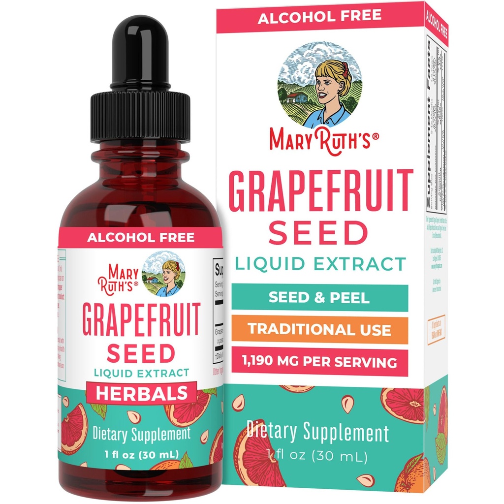 MaryRuth Organics Grapefruktfrø Ekstrakt Grapefruktfrø Oljedråper | Peel og frø | Herbal Tinkturer flytende  Drop Sukkerfri | Vegansk | Ikke-GMO | Glutenfri | Unflavored | 30 Serveringer | 1 Fl Oz