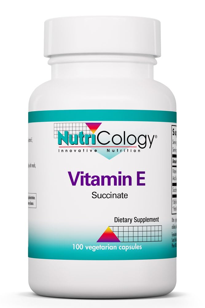 Nutriologi Vitamin E Succinate Supplement - for menn og kvinner, 400 IU D-Alfa-Tocopheryl, Antioksidant, Vegetariske kapsler - 100 greve