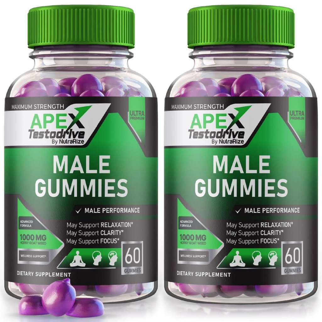(2 pakke) Apex Testodrive, Apex Testodrive Kosttilskudd for menn, Apex Testodrive vant all-naturlig formel for total velvære og topp ytelse, Apex Testo Drive Gomitas anmeldelse (120 Gummies)