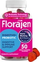 Florajen Organic Probiotic Gummies for kvinner og menn - Gut Helse og immunstøtte Supplement - Bloating Relief - 50 Gummies