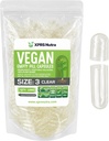 XPRS Nutra størrelse 3 tomme kapsler - 1000 greve klart tomme veganske kapsler - vegetariske piller - DIY grønnsaker Capsule Fylling - Veggie piller