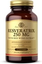 Solgar Resveratrol 250 mg med rødvin ekstrakt - 60 Softgels - Antioksidant støtte - Ikke-GMO, Glutenfri, Dairy Free - 60 Serveringer