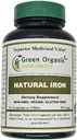 (Pack of 1) Grønne økologiske kosttilskudd jern, 2000 mg organisk jernkapsler, 90, håndlaget, vegansk, ikke-GMO, og glutenfri naturlig jernkapsler