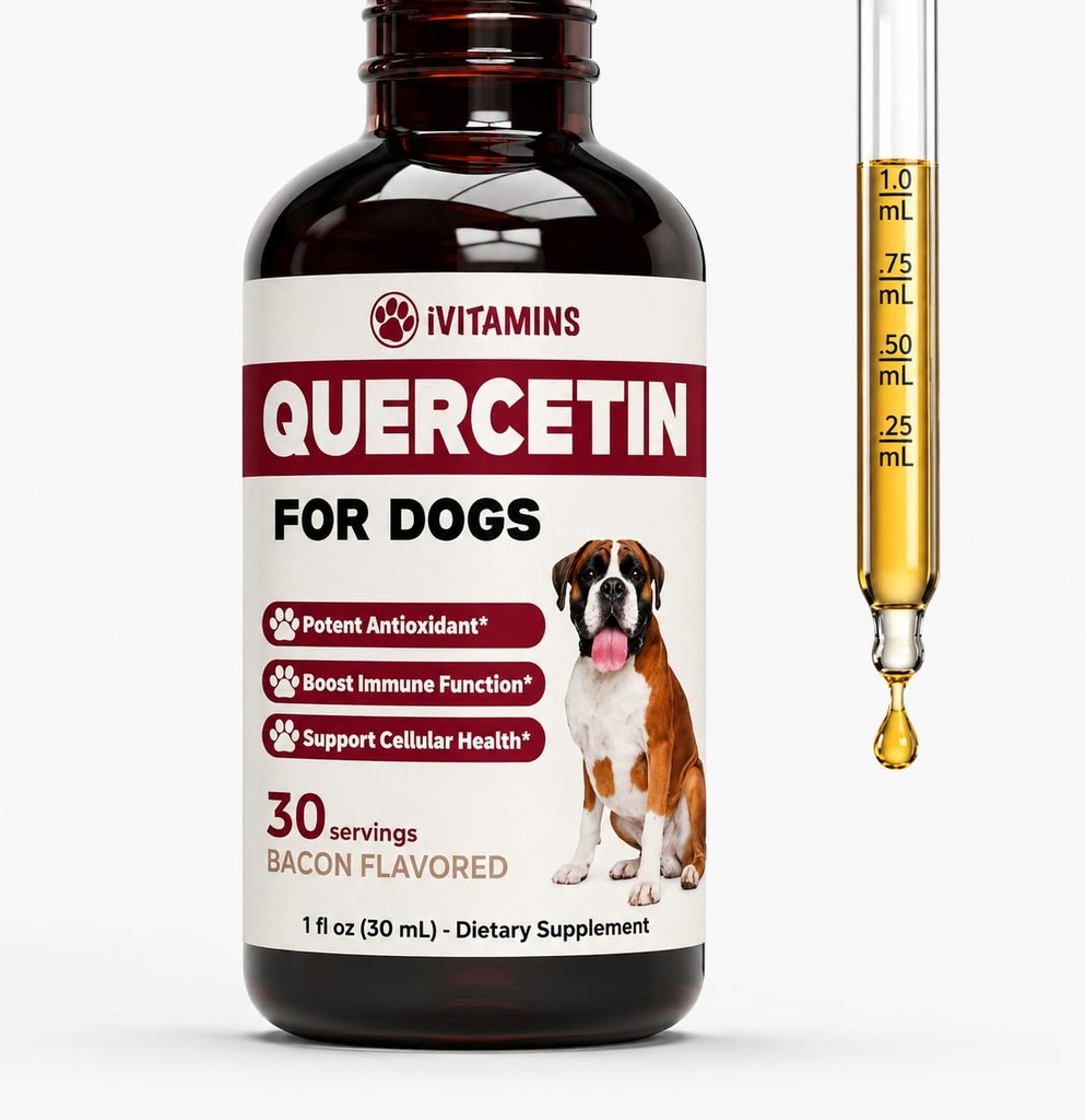 Quercetin til hunder | Hundeallergi Relief | Quercetin til hunder Allergi | Hundeallergier | Quercetin | Hundeallergi støtte | Quercetin hundallergier | Quercetin kosttilskudd | Bacon Flavor (1 pakke)
