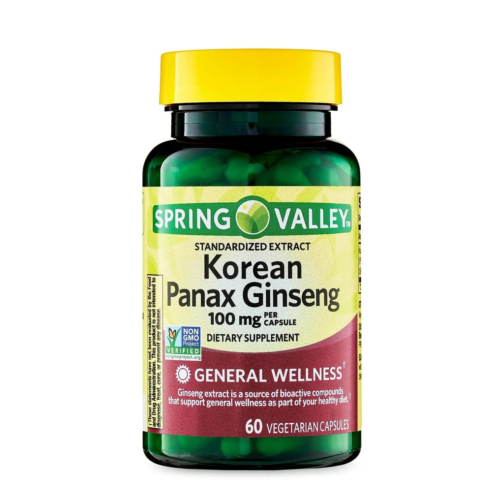 Konvergens Korean Panax Ginseng Vegetariske kapsler, 100 mg, 60 greve