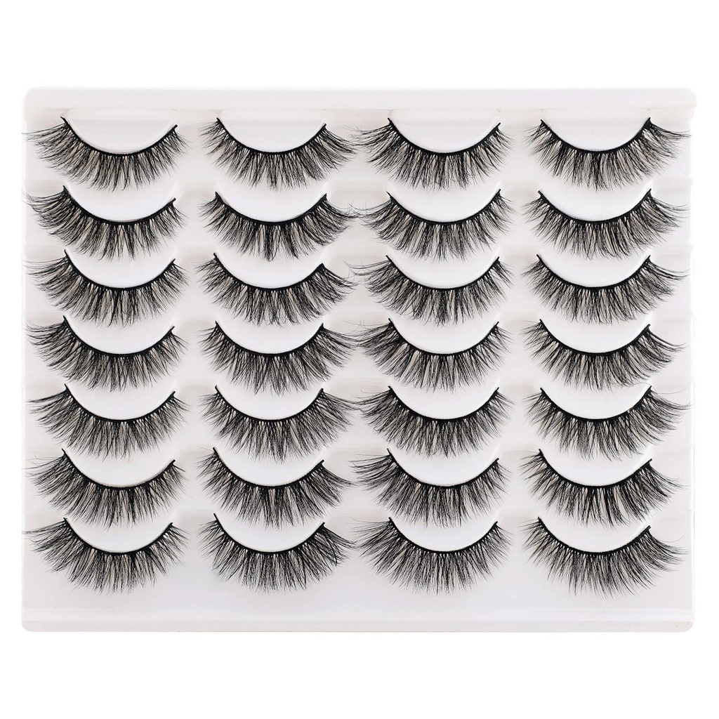Newcally Lashes Falske Eyelashes Cat Eyes Wispy Naturlig Faux Mink Lashes 14 Par Pakke Lysvolum Kort Falsk Øye Lashes Multimedia