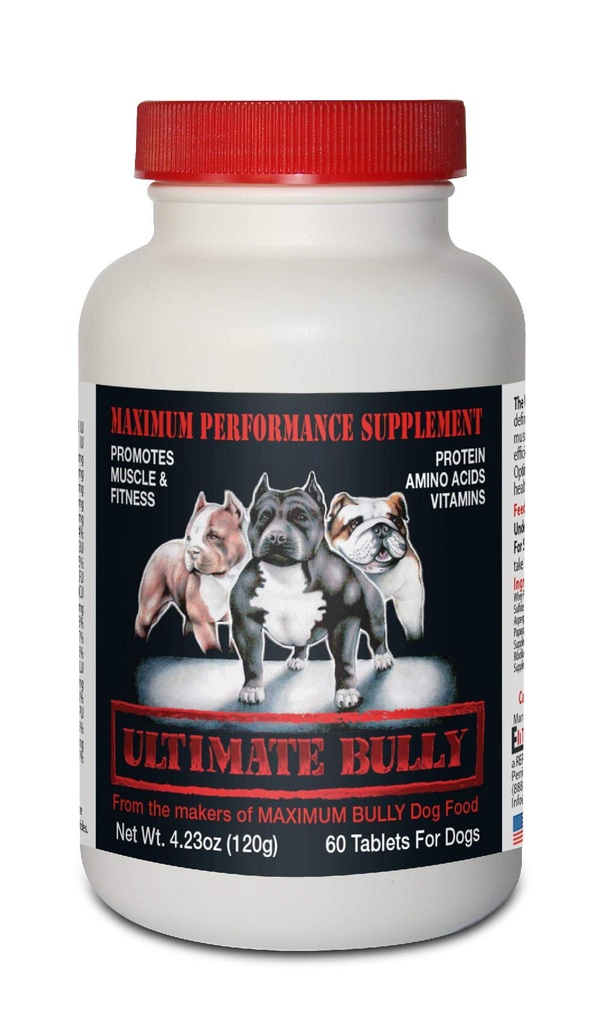 Ultimate Bully - Maksimal ytelse Canine Supplement, 60 tabletter, laget i USA