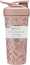 BlenderBottle Strada Flip Shaker Cup Isolert rustfritt stål vannflaske med Wire Whisk, 25-Ounce, Brune blomster