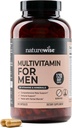 NatureWise multivitamin for menn - Daglig mannlig støtte - Mineraler og urter for energi, ytelse, immunitet - med vitamin A, C, D, B-kompleks - Soja og glutenfri, ikke-GMO - 240 kapsler[6-måneders forsyning]