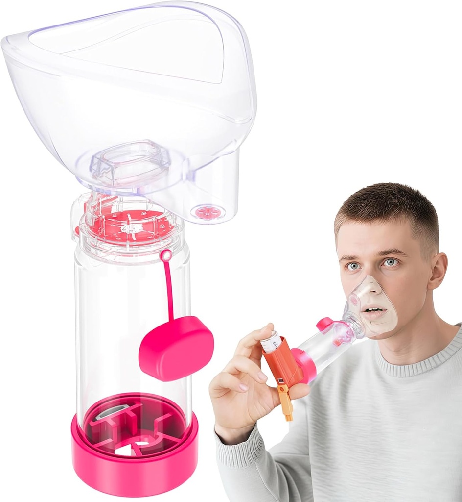 NESSI OTC Spacer Voksen med maske Spacer og munnstykke Spacer (Pink)