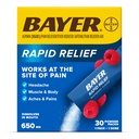 Bayer Rapid Relief pulver pakker med aspirin & koffein, løselig raskt fungerende smertelindring for hodepine, muskel og kroppen smerte, bringebær flavor (pakke kan variere), pakke med 3 x 10 greve