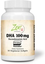 Zen Supplements - Neuromins DHA 100 Mg - Vegan & Algae Sourceed DHA Supplement støtter øyehelse, hjertehelse, og optimal wellness 30-Vegcaps