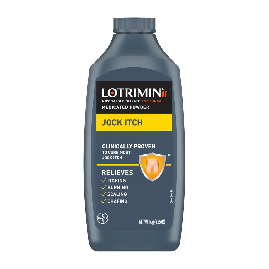 Lotrimin Antifungal Jock Itch Medisinert pulver med Miconazol Nitrat, Jock Itch Behandling for menn, kvinner og barn over en alder av 2, 6,25 oz Flaske