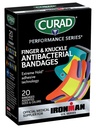 CURAD ytelse Series IRONMAN Antibakterielle Bandages, Ekstrem Hold klesteknologi, Finger & Knuckle Bandages, Fleksibel stoff, Variabel pakke med sorterte størrelser og farger, 20 greve