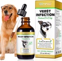 Hund Yeast Infeksjon behandling, Naturlig Yeast Infeksjon behandling for hund, støtter hund øreinfeksjon behandling og allergi kløe relief, reduserer inflammasjon, Improve Coat & Skin, Bacon Flavor, 2 Fl Oz