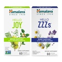 Himalaya Hello Joy med Ashwagandha for å forbedre humør og ånder og Hello ZZZs med Melatonin for søvnstøtte, 60 kapsler hver - Bundle