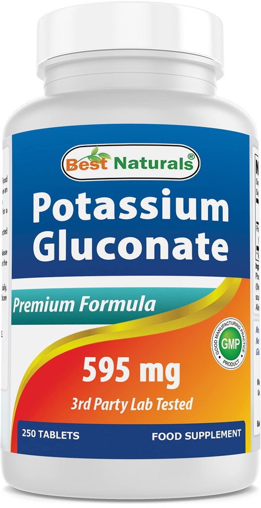 Beste Naturals Kalium Gluconate Supplement 595 Mg Tablet, 250Count