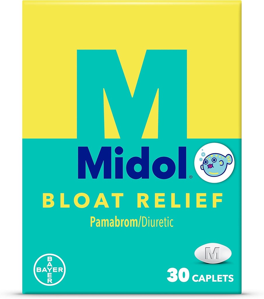 Midol Bloat Relief, Caplets med Pamabrom, 30 greve
