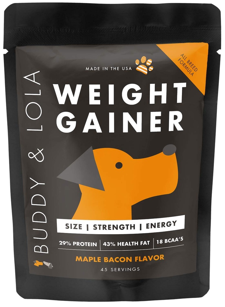 Buddy & Lola Hund Vektvinner - Hund Kosttilskudd for vektøkning - Hund Protien pulver for Max Muscle Builder, høy kalori Supplement for alle hunder og avler inc Bully. Pro Food Topper - Laget i USA