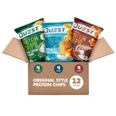 Quest Nutrition Protein Chips Variety Pack, BBQ, Cheddar & Sour Cream, Sour Cream & løk, høy protein, lav carb, 1.1 oz (pakke med 12)