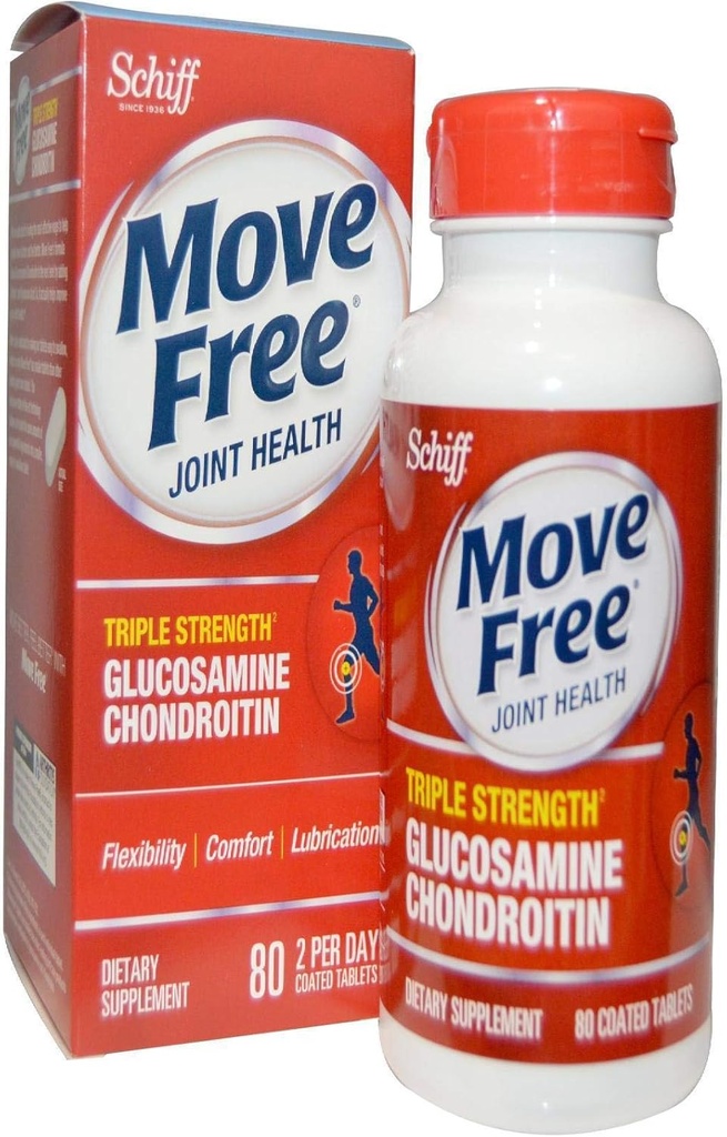 Schiff flytte gratis avansert , Triple Styrke Plus MSM & Vitamin D3, 80 belagte tabletter