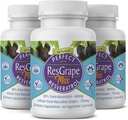 Perfect ResGrape Max, 60 vegetabilske kapsler per flaske (pakke av 3) ~ 99% Trans-Resveratrol & Muscadine Grape ~ Anti-Aging Supplement & Potent Antioksidant