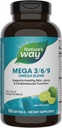 Naturens måte Mega 3/6/9 Omega-blanding, støtter sunn hud, ledd, kardiovaskulære funksjon*, fisk, flax, boreolje, 180 Lime Flavored Softgels (Packing May Vary)