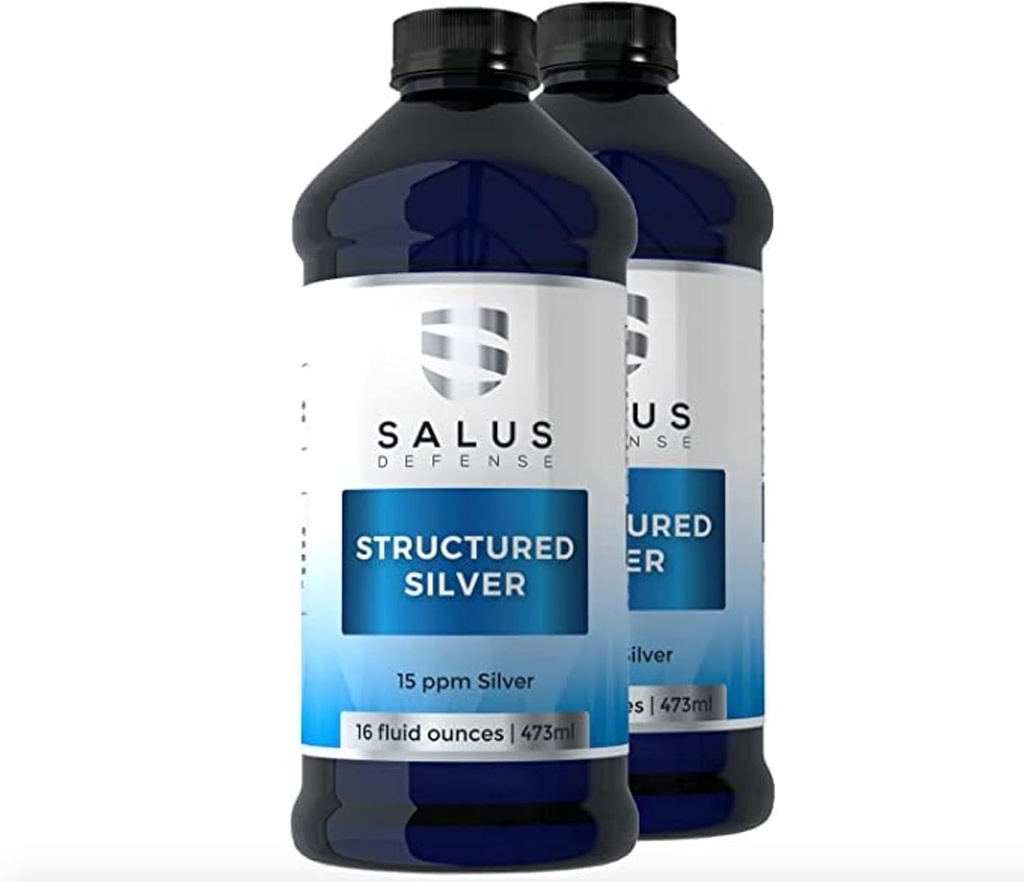 Strukturert sølvvæske - daglig immunstøtte Supplement med 15ppm Avansert strukturert sølvteknologi - alt naturlig uten tilsetningsmidler - 16 Ounce flaske (2 pakke)