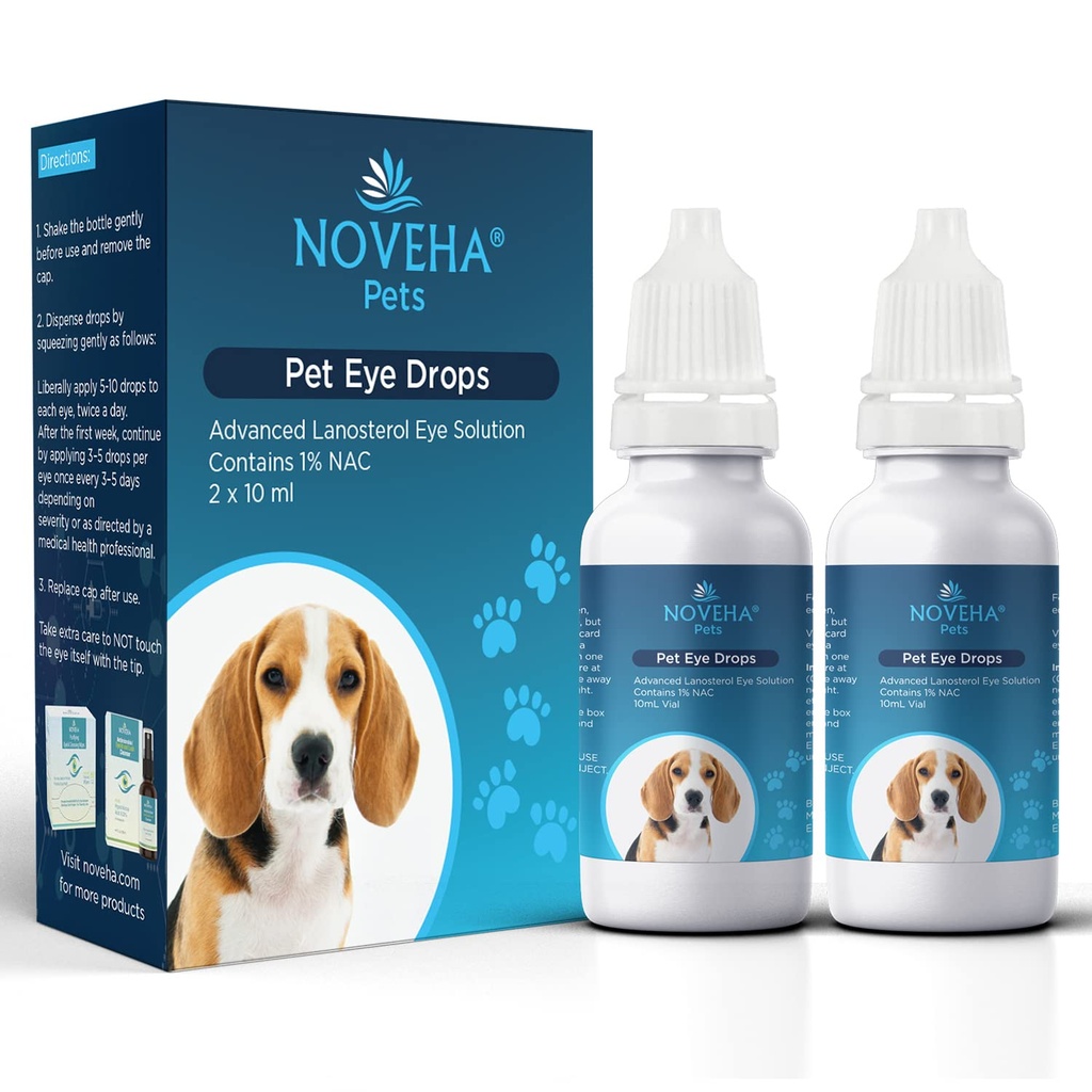 NOVEHA Kjæledyr Drops Advanced Lanosterol Solution + NAC (2 x 10 ml)