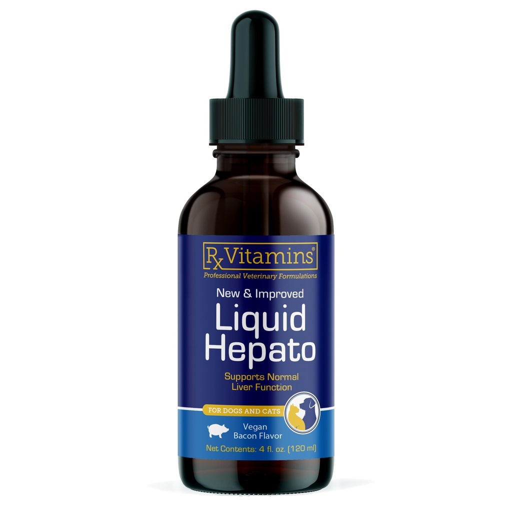 Rx Vitaminer flytende EKSF støtte for hunder og katter - Liver støtte Supplement med melk Thistle for hunder (Silymarin & Silybinin) og vitamin B - Bacon Flavor (4oz)