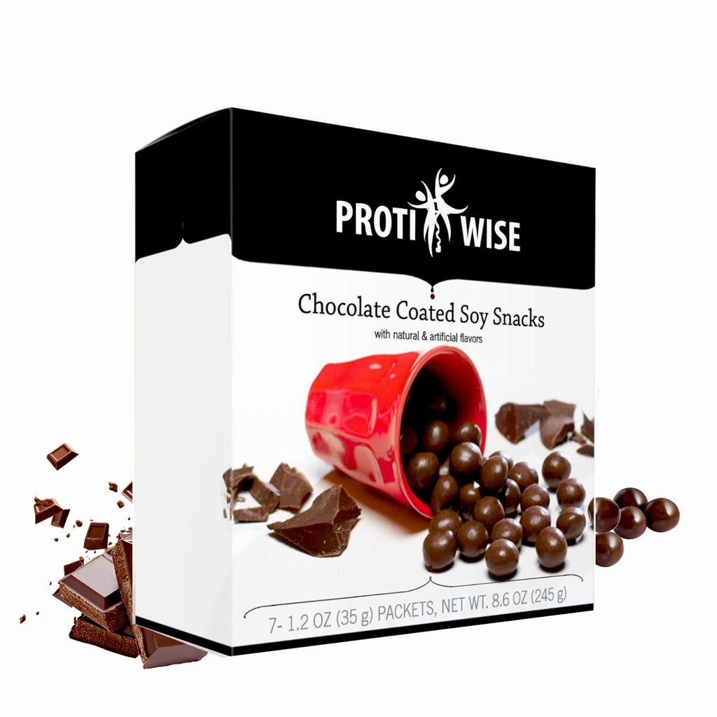 ProtiWise High Protein 15g Soya Snacks | Sjokolade | 7/Box | Vekttap, KETO Diett Vennlig, Sultkontroll Snack | Lavt fett, Lav kalorie, Lavt sukker